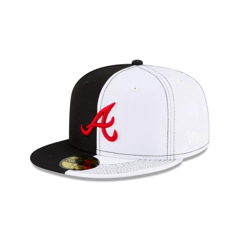 MLB Atlanta Braves Split Crown 59Fifty Fitted (WVL0830) - Black New Era Caps